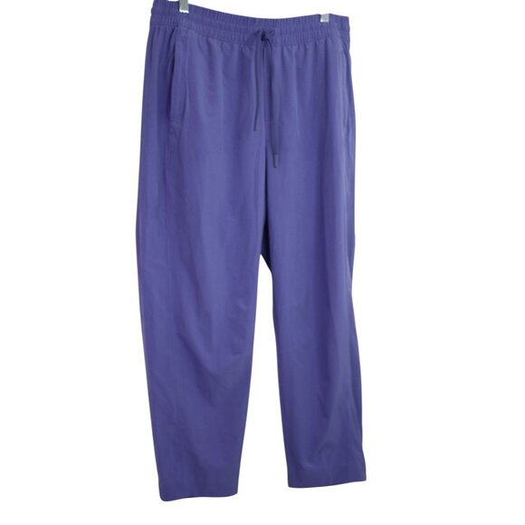 Athleta Women’s Purple Pants Hidden Zip Drawstring Elastic Waistband Size 12 - Picture 1 of 7